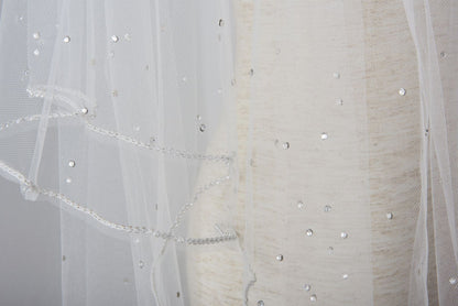 ISAMU MORITAオリジナル 抗菌ベール(クリスタル ブレード付き) 【結婚式 ベール】