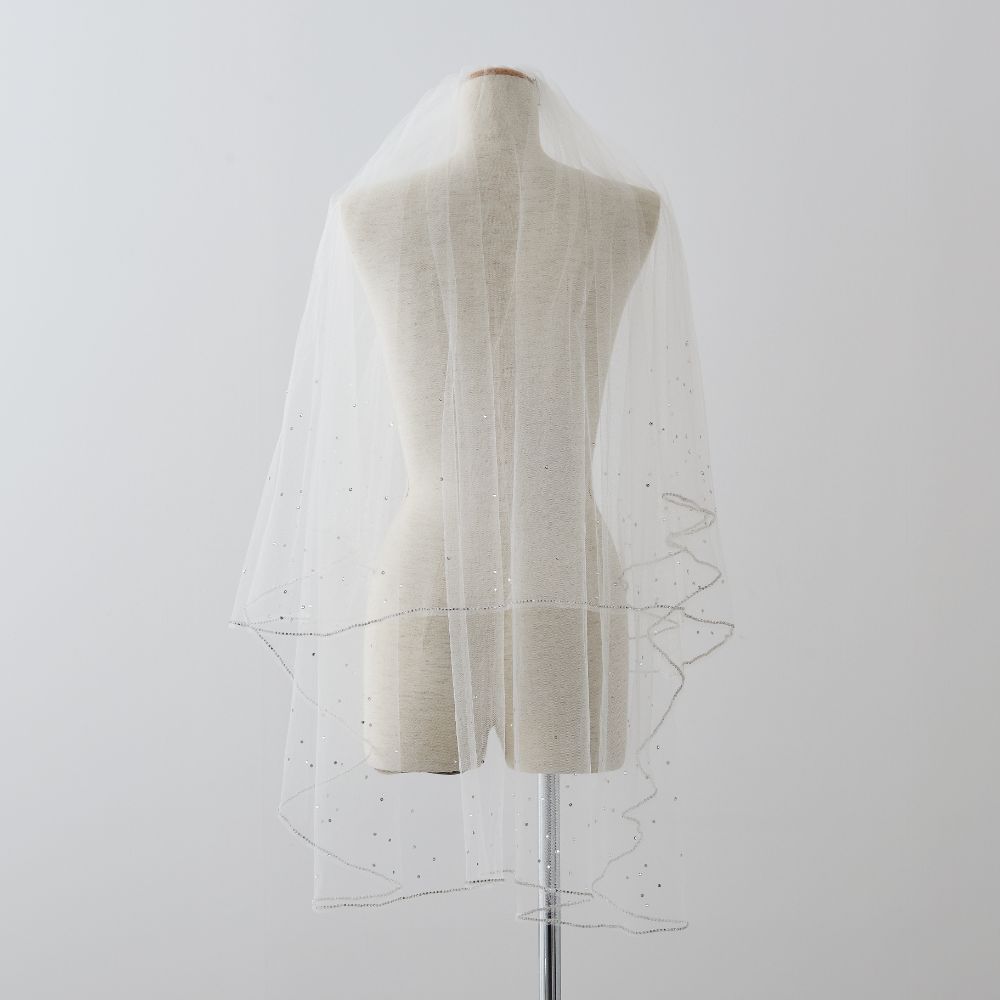 ISAMU MORITAオリジナル 抗菌ベール(クリスタル ブレード付き) 【結婚式 ベール】