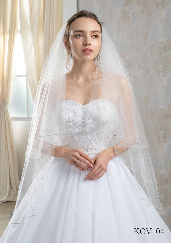 ISAMU MORITAオリジナル 抗菌ベール(クリスタル ブレード付き) 【結婚式 ベール】