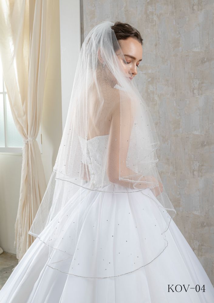 ISAMU MORITAオリジナル 抗菌ベール(クリスタル ブレード付き) 【結婚式 ベール】