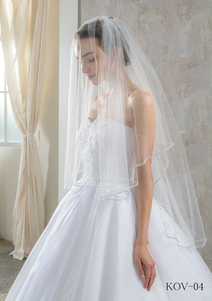 ISAMU MORITAオリジナル 抗菌ベール(クリスタル ブレード付き) 【結婚式 ベール】