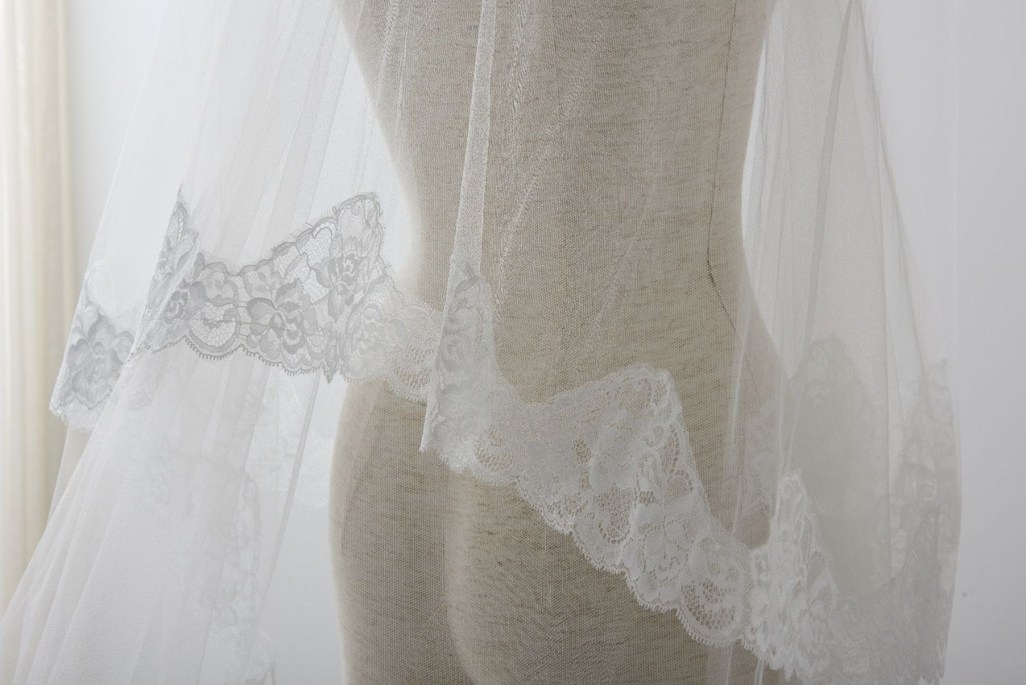 ISAMU MORITAオリジナル 抗菌ロングベール(フェイス付き レース) 【結婚式 ベール】