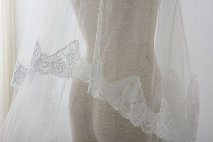 ISAMU MORITAオリジナル 抗菌ロングベール(フェイス付き レース) 【結婚式 ベール】