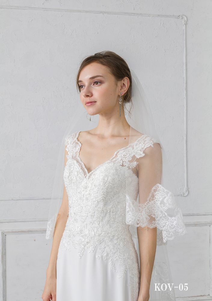 ISAMU MORITAオリジナル 抗菌ロングベール(フェイス付き レース) 【結婚式 ベール】