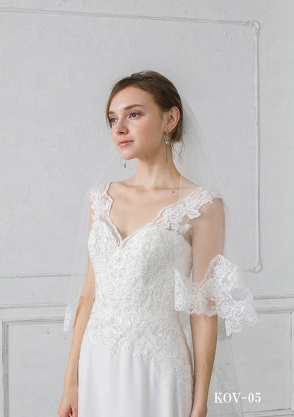 ISAMU MORITAオリジナル 抗菌ロングベール(フェイス付き レース) 【結婚式 ベール】