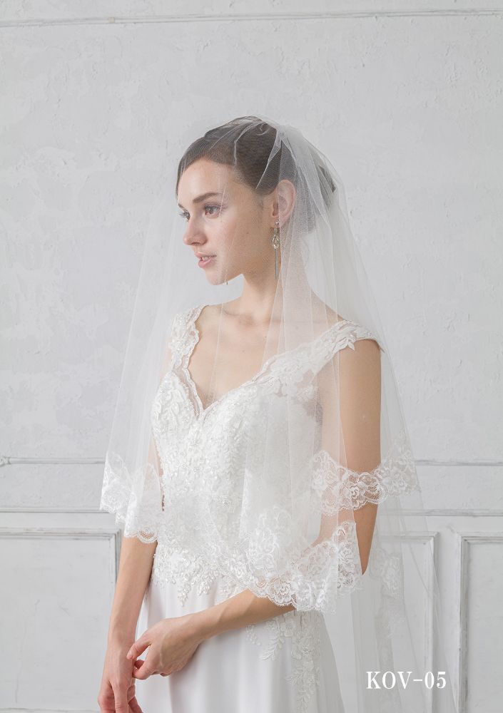 【最終値下げ】ISAMU MORITA ウェディングドレス（ベール付き） ISAMU MORITAオリジナル 抗菌ロングベール(フェイス付き レース