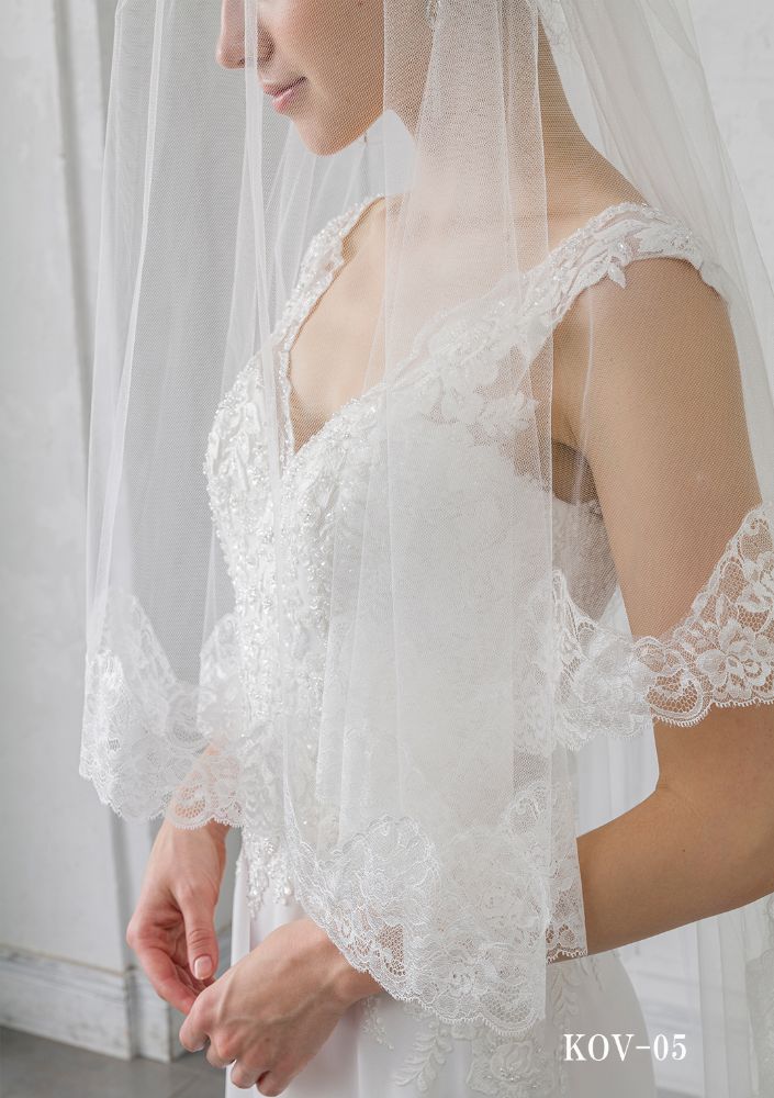 ISAMU MORITAオリジナル 抗菌ロングベール(フェイス付き レース) 【結婚式 ベール】
