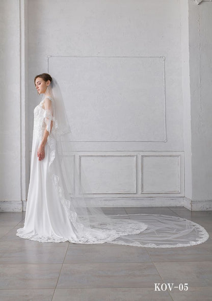 ISAMU MORITAオリジナル 抗菌ロングベール(フェイス付き レース) 【結婚式 ベール】