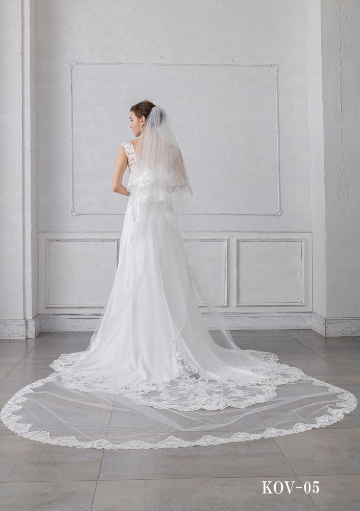 ISAMU MORITAオリジナル 抗菌ロングベール(フェイス付き レース) 【結婚式 ベール】