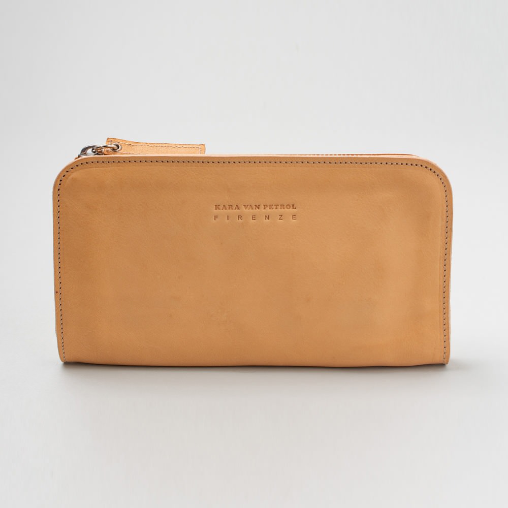 ハーフジップ長財布 NATURAL KVP DAVIS 【結婚式 引き出物 ギフト】