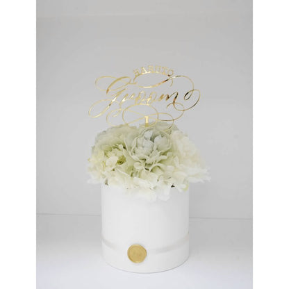 セミオーダー「Groom / Bride+お名前」ケーキトッパー【カリグラフィー】 【結婚式 挙式 披露宴 演出グッズ オーダーメイド】