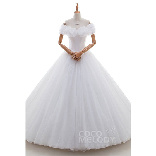 LD3454-IV ソフトチュール オフショルダー ウェディングドレス 【ウェディングドレス オーダーメイド】