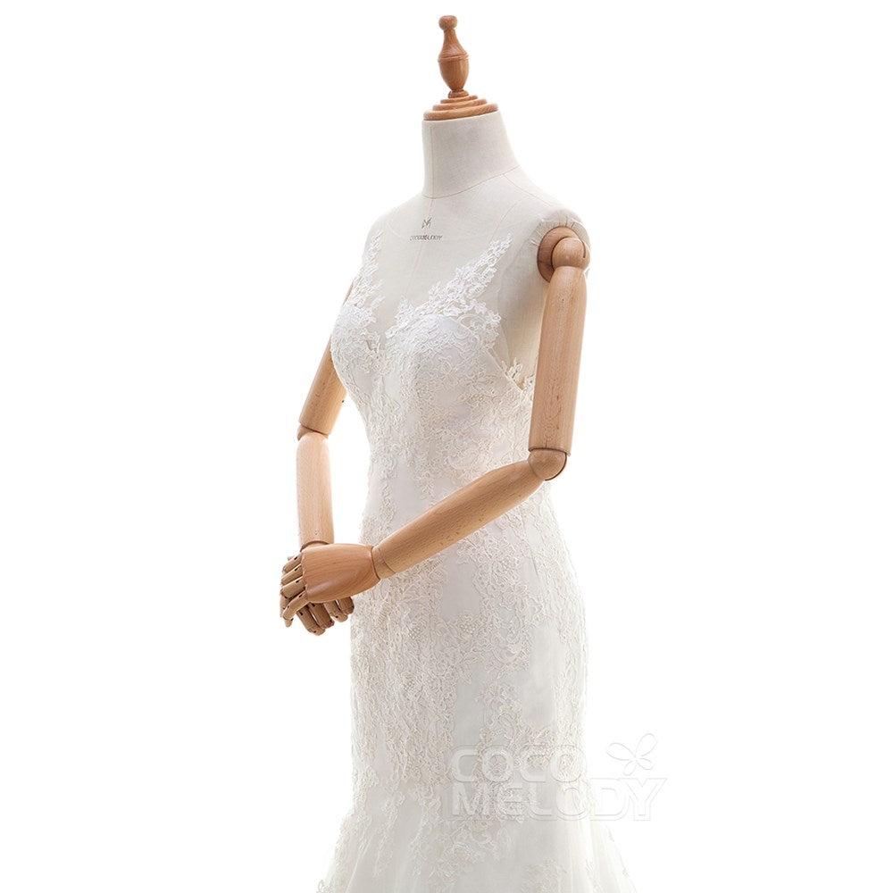 LD4342 ソフトチュール イリュージョン ウェディングドレス 【ウェディングドレス オーダーメイド】