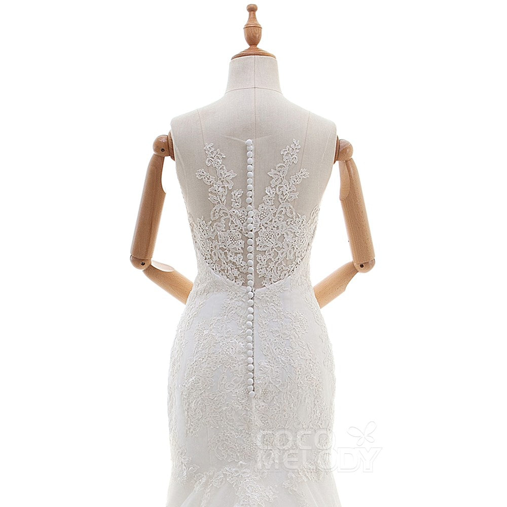 LD4342 ソフトチュール イリュージョン ウェディングドレス 【ウェディングドレス オーダーメイド】