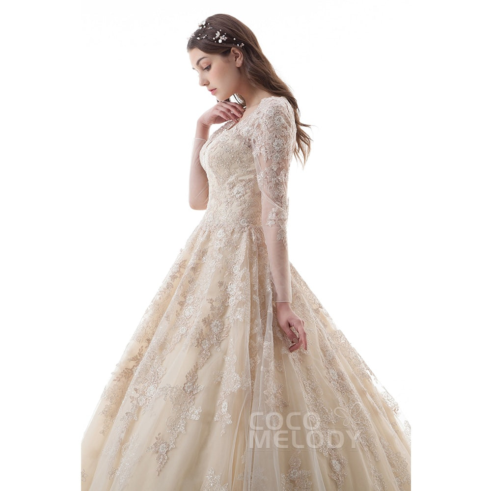 LD4622 ソフトチュール Vネック ウェディングドレス 【ウェディングドレス オーダーメイド】