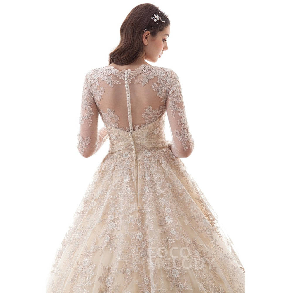 LD4622 ソフトチュール Vネック ウェディングドレス 【ウェディングドレス オーダーメイド】