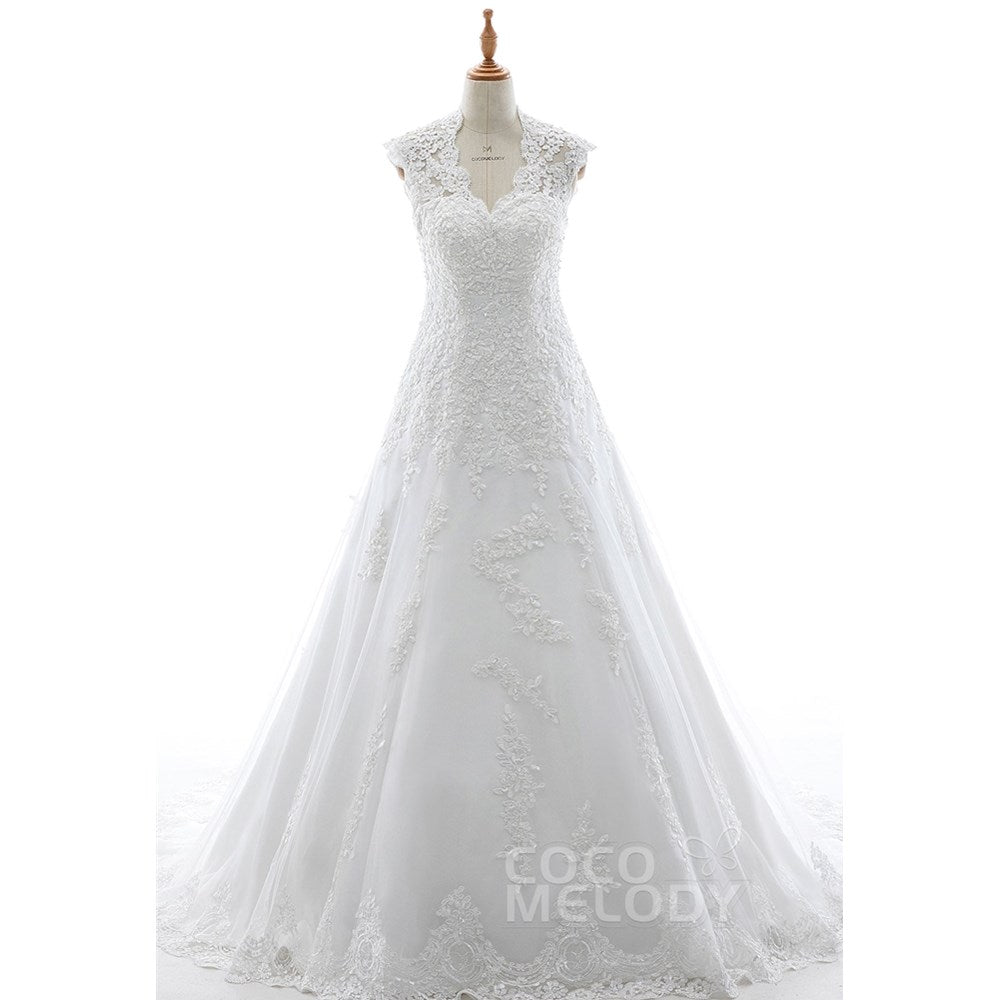 LD4974 ソフトチュール クイーンアン ウェディングドレス 【ウェディングドレス オーダーメイド】