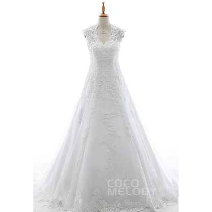 LD4974 ソフトチュール クイーンアン ウェディングドレス 【ウェディングドレス オーダーメイド】