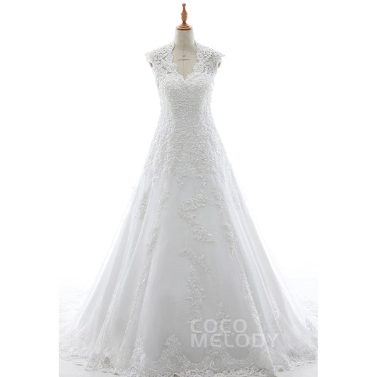 LD4974 ソフトチュール クイーンアン ウェディングドレス 【ウェディングドレス オーダーメイド】