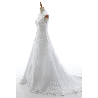 LD4974 ソフトチュール クイーンアン ウェディングドレス 【ウェディングドレス オーダーメイド】