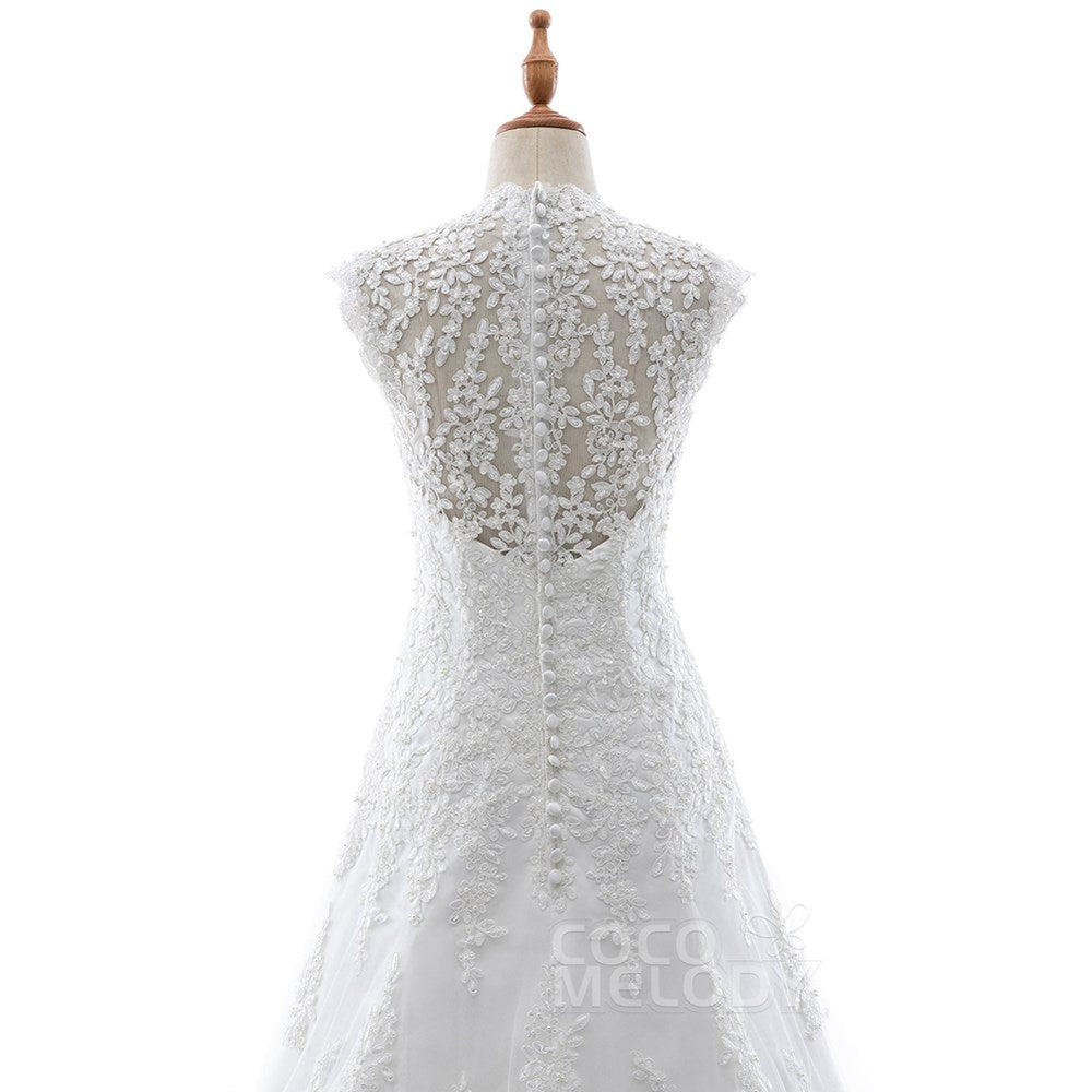 LD4974 ソフトチュール クイーンアン ウェディングドレス 【ウェディングドレス オーダーメイド】