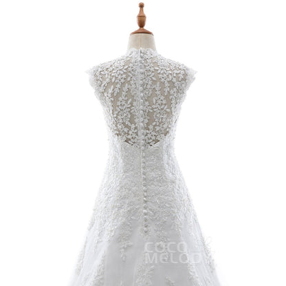 LD4974 ソフトチュール クイーンアン ウェディングドレス 【ウェディングドレス オーダーメイド】