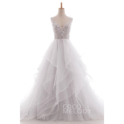 LD4981 アメリカチュール Vネック ウェディングドレス 【ウェディングドレス オーダーメイド】