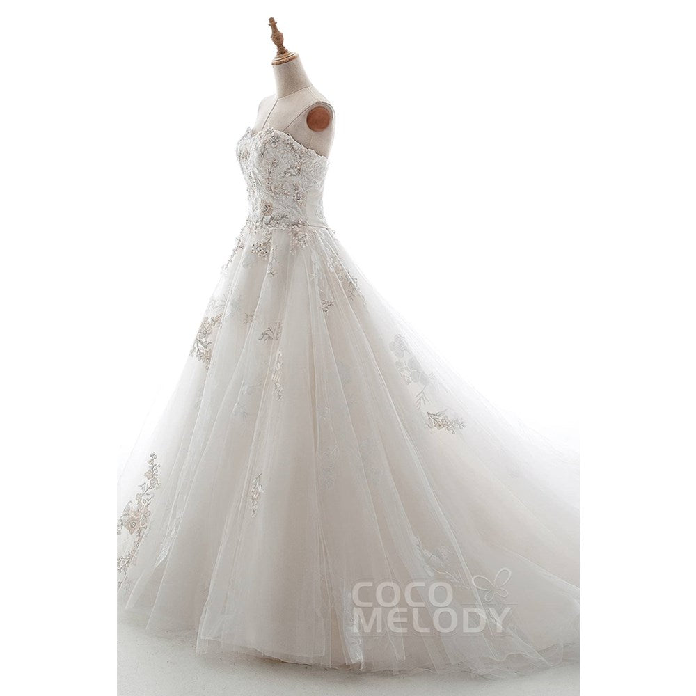 LD5148 スウィスチュール 豪華な刺繍 ハートネック ウェディングドレス 【ウェディングドレス オーダーメイド】