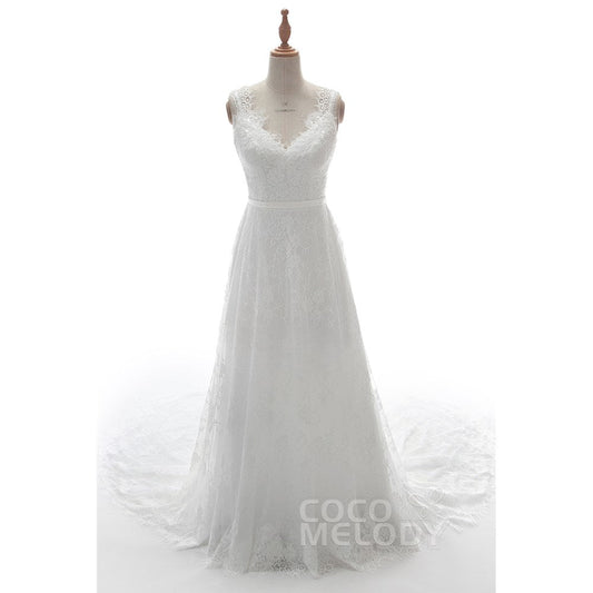 LD5349 レース ストラップ ウェディングドレス 【ウェディングドレス オーダーメイド】