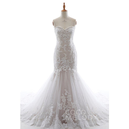 LD5580 ソフトチュール ハートネック ウェディングドレス 【ウェディングドレス オーダーメイド】