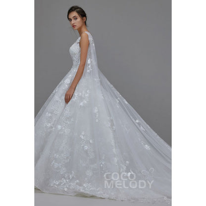 LD5766 レース マント プリンセス ウェディングドレス 【ウェディングドレス オーダーメイド】