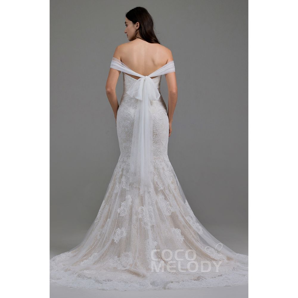 LD5778 ショール付き レース マーメイド ウェディングドレス 【ウェディングドレス オーダーメイド】