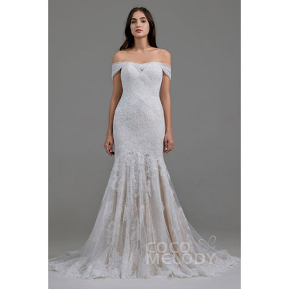 LD5778 ショール付き レース マーメイド ウェディングドレス 【ウェディングドレス オーダーメイド】