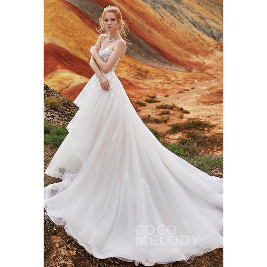 LD5814 ソフトチュール ハートネック Aライン ウェディングドレス 【ウェディングドレス オーダーメイド】