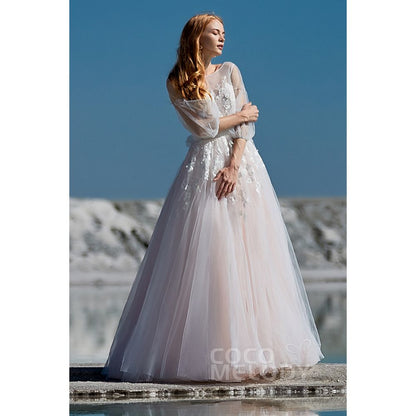 LD5829 半袖 オープンバック Aライン ウェディングドレス 【ウェディングドレス オーダーメイド】