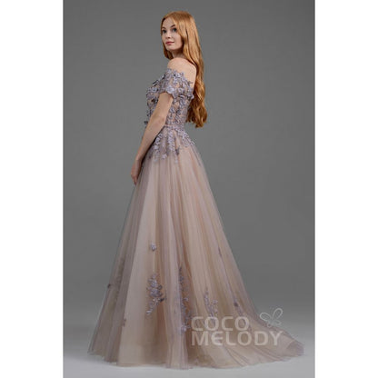 LD5830 オフショルダー Aライン 4色展開 ウェディングドレス 【結婚式 カラードレス】