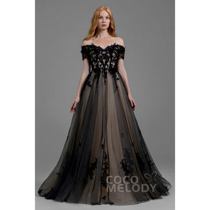 LD5830 オフショルダー Aライン 4色展開 ウェディングドレス 【結婚式 カラードレス】