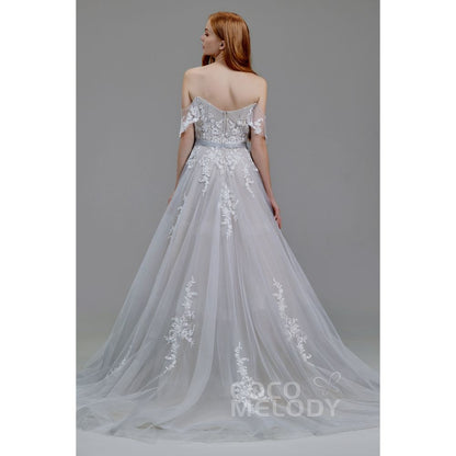 LD5861 スウィスチュール オフショルダー Aライン ウェディングドレス  