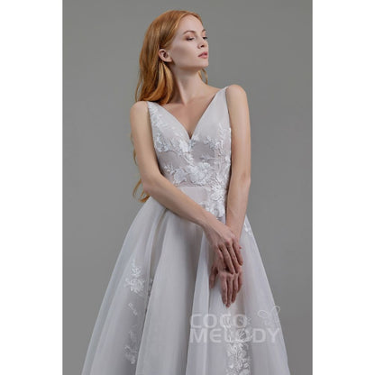 LD5862 オーガンジー オープンバック Aライン ウェディングドレス 【ウェディングドレス オーダーメイド】