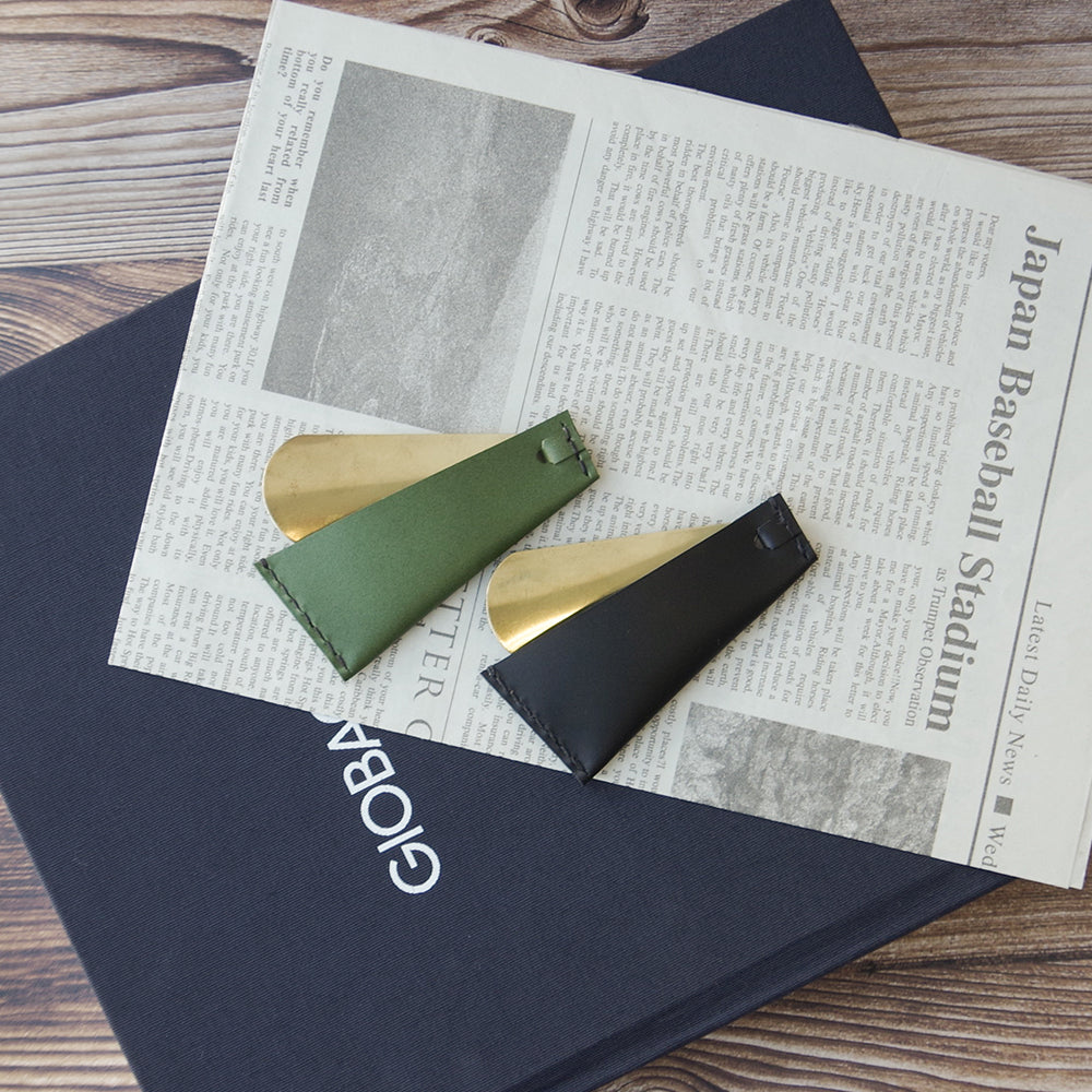 ブラック “ 靴べら 革×真鍮” KAKURA 【結婚式 引き出物 ギフト】