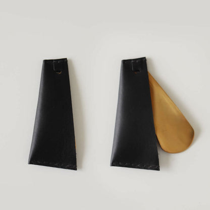 ブラック “ 靴べら 革×真鍮” KAKURA 【結婚式 引き出物 ギフト】