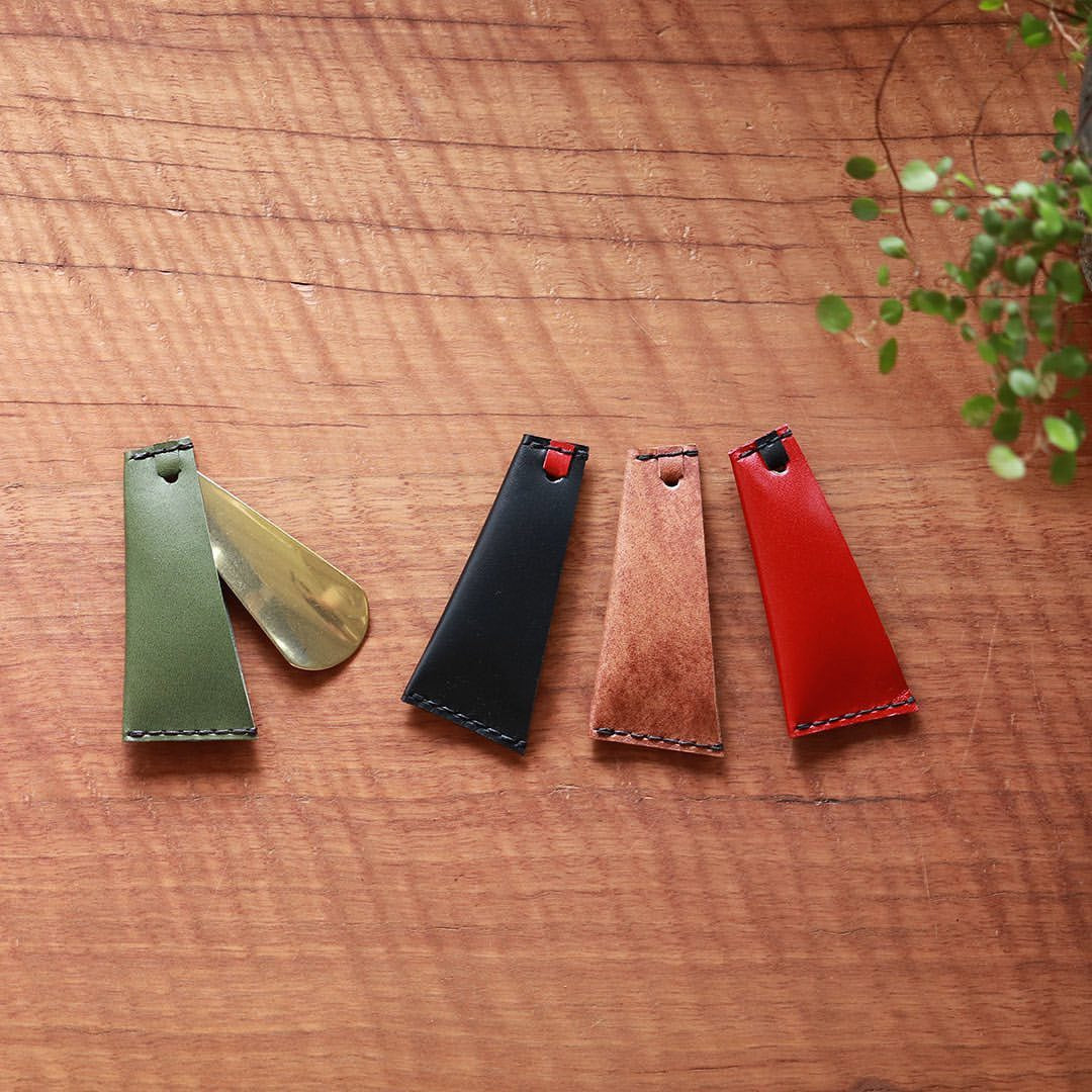 ブラック “ 靴べら 革×真鍮” KAKURA 【結婚式 引き出物 ギフト】