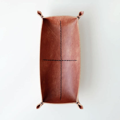 アンティークブラウン 革トレイ ペン&メガネ アンティークブラウン KAKURA 【結婚式 引き出物 ギフト】