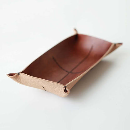 アンティークブラウン 革トレイ ペン&メガネ アンティークブラウン KAKURA 【結婚式 引き出物 ギフト】