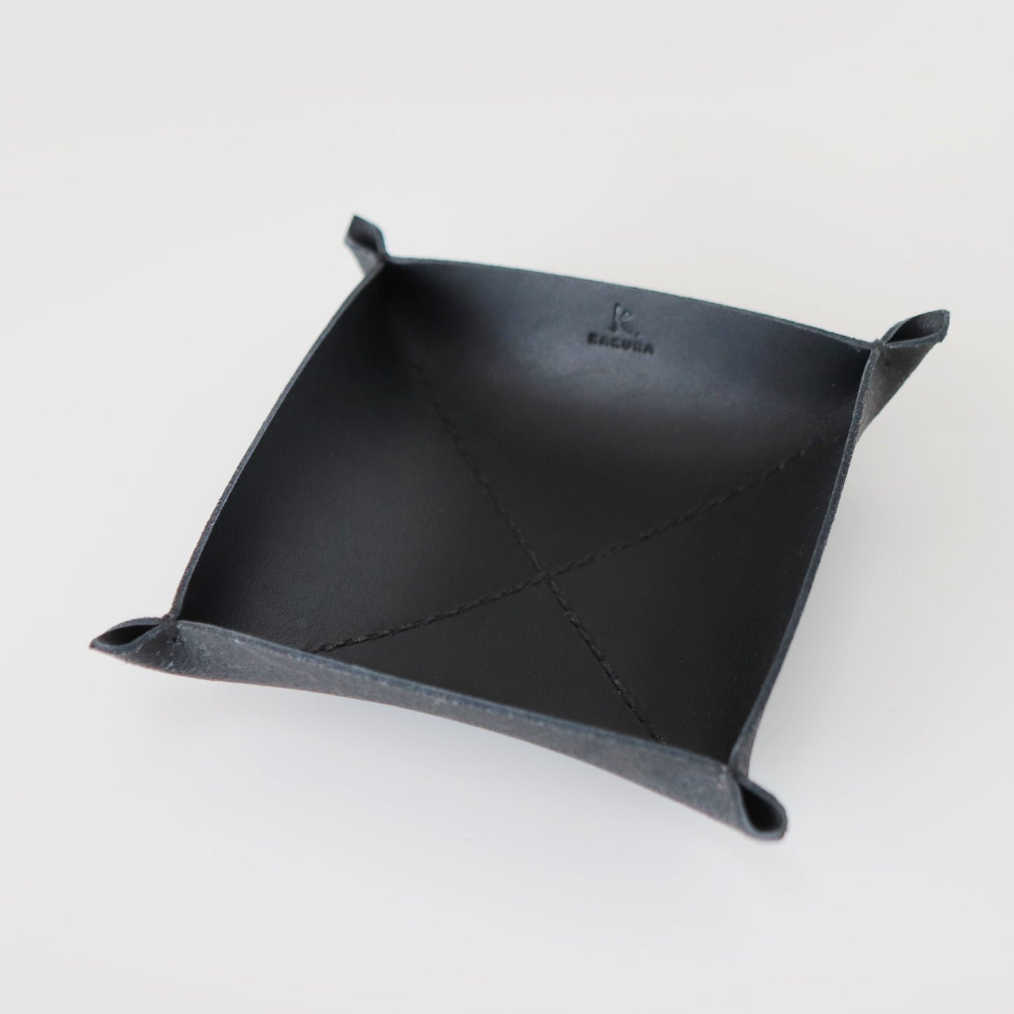 ブラック” 革トレイ スクエア L KAKURA 【結婚式 引き出物 ギフト】