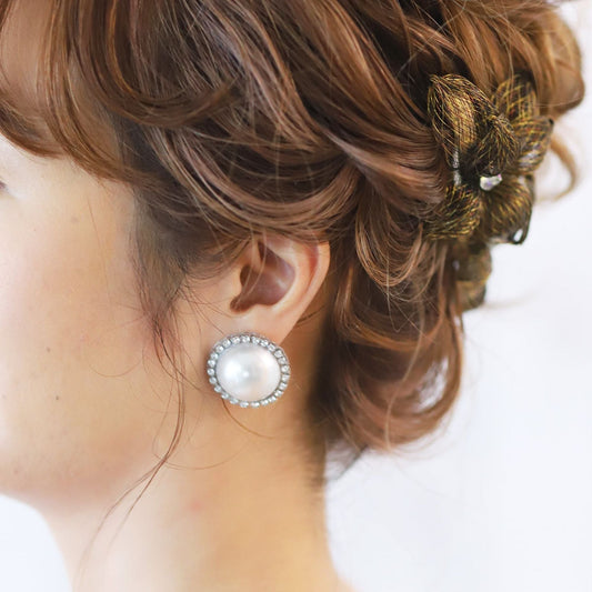 【ピアス】LittleRomance_Big Pearl Swarovskiピアス 【結婚式 ピアス イヤリング】