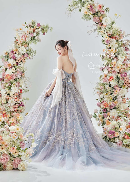 LU-1018 Blue【結婚式　カラードレス　レンタル】
