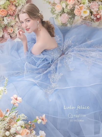LU-1023Blue【結婚式 カラードレス レンタル】