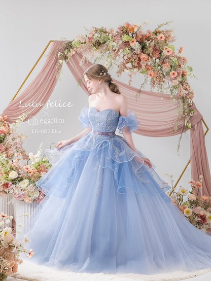 LU-1023Blue【結婚式 カラードレス レンタル】