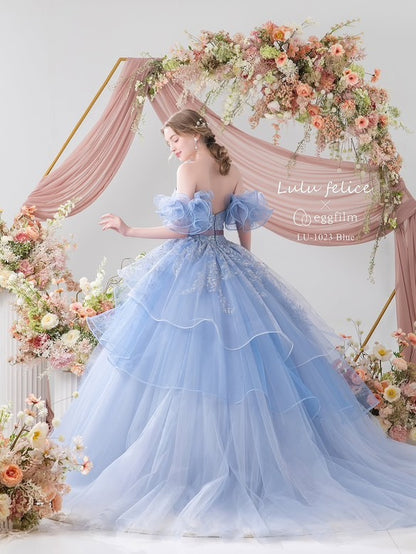 LU-1023Blue【結婚式 カラードレス レンタル】